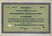 20 Reichsmark 1934 Nemecká ríša - Sasko UNC - Kliknutím na obrázok zatvorte -